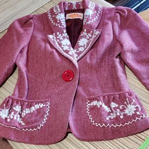 "Twisted Vintage" Voom by Joy Han, Size S, Burgandy Coat